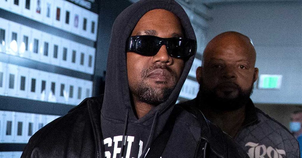 Kanye West arrives to the arena for the fight between Jamel Herring and Shakur Stevenson at State Farm Arena