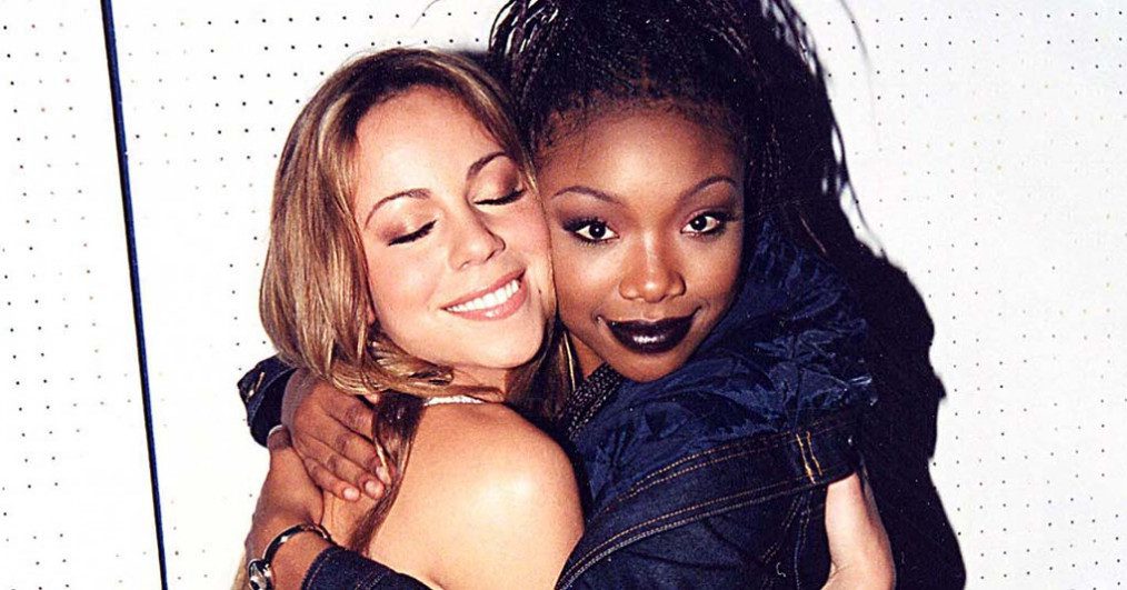 Mariah Carey and Brandy at the 1998 Lady of Soul Awards in Los Angeles