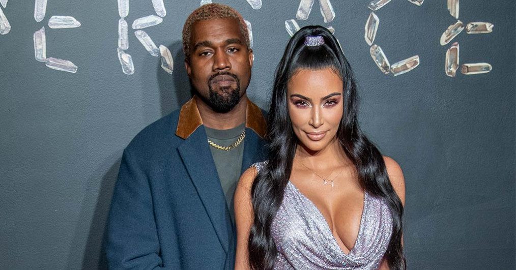 Kanye West and Kim Kardashian attend the the Versace fall 2019 fashion show