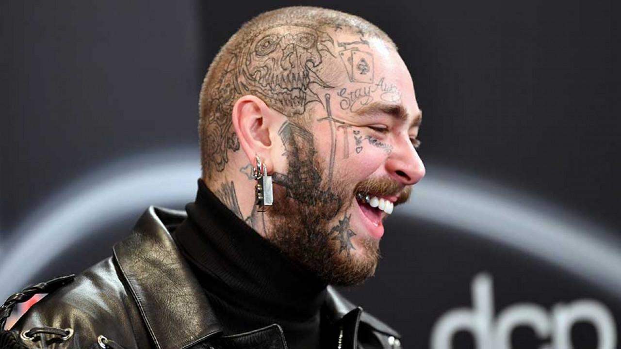 Post Malone Face Tattoo. 