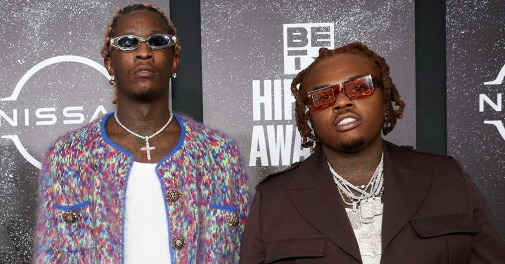 Young Thug and Gunna attend the 2021 BET Hip Hop Awards at Cobb Energy Performing Arts Center