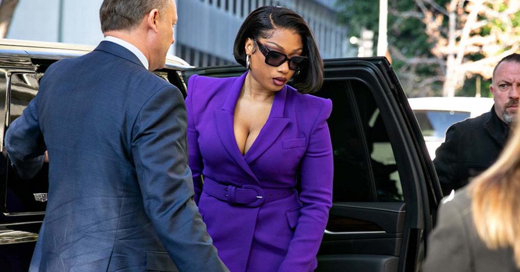 Megan Thee Stallion whose legal name is Megan Pete arrives at court to testify in the trial of rapper Tory Lanez