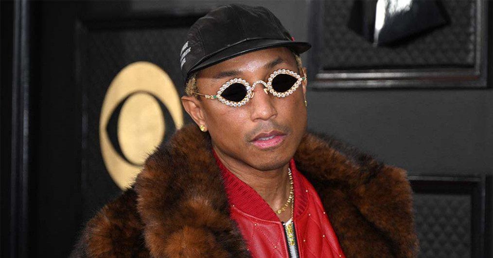 Pharrell Williams arrives for the 65th Annual Grammy Awards