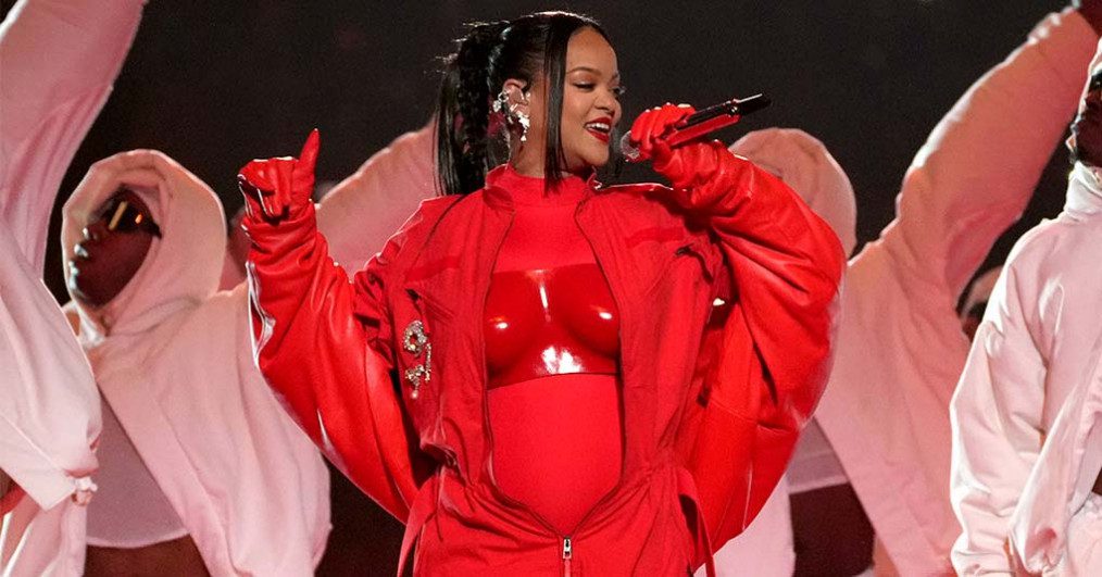 Rihanna performs during Apple Music Super Bowl LVII Halftime Show at State Farm Stadium