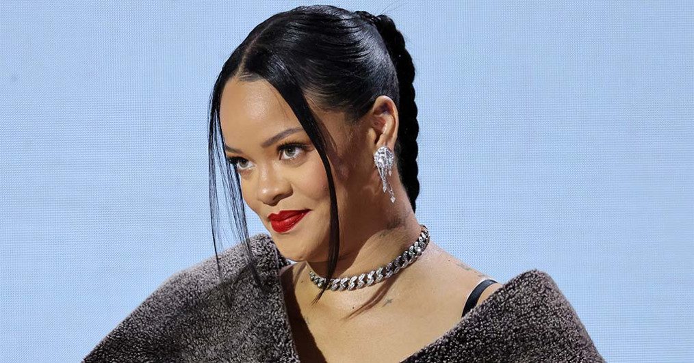 Rihanna speaks onstage during the Super Bowl LVII Pregame & Apple Music Super Bowl LVII Halftime Show Press Conference
