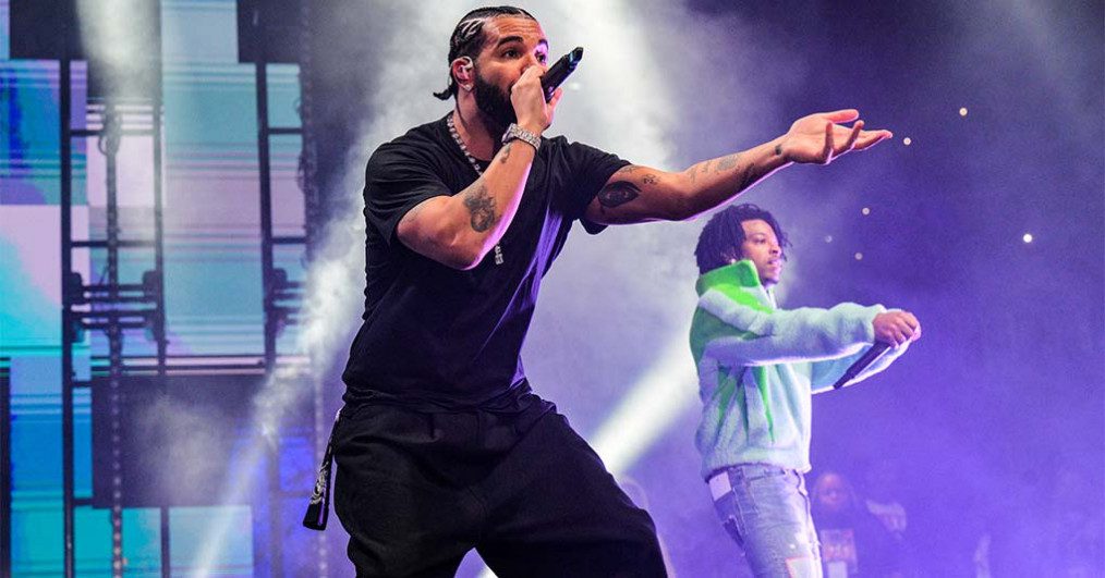 Drake and 21 Savage perform onstage during 