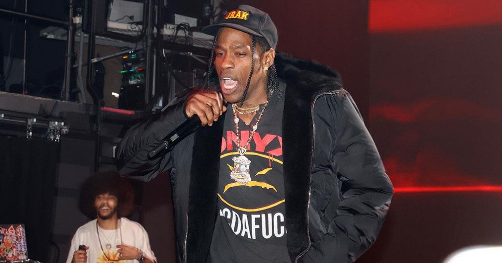 Travis Scott performs onstage during Don Toliver's concert at Irving Plaza