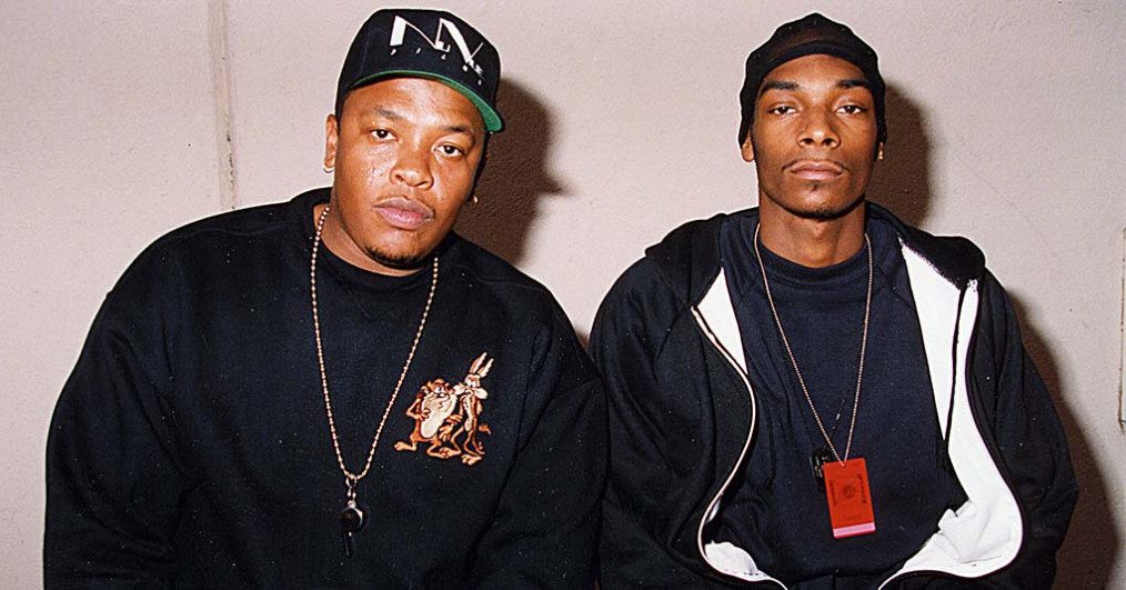 Dr. Dre and Snoop Dogg during 1993 MTV Movie Awards