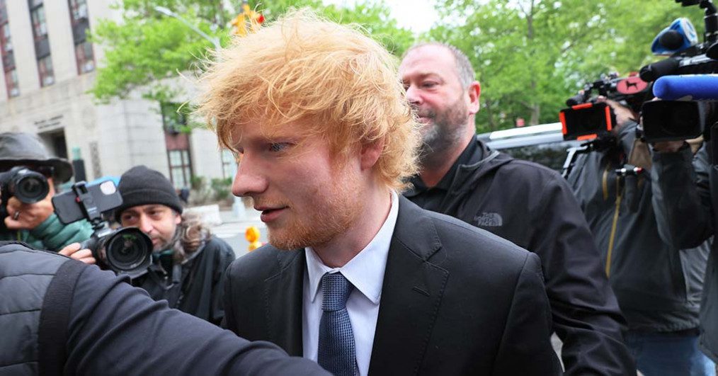 Ed Sheeran arrives for his copyright infringement trial at Manhattan Federal Court