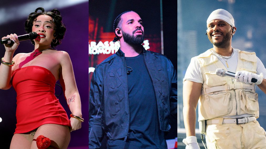 Ice Spice, Drake, and The Weeknd from Universal Music Group (UMG) roster