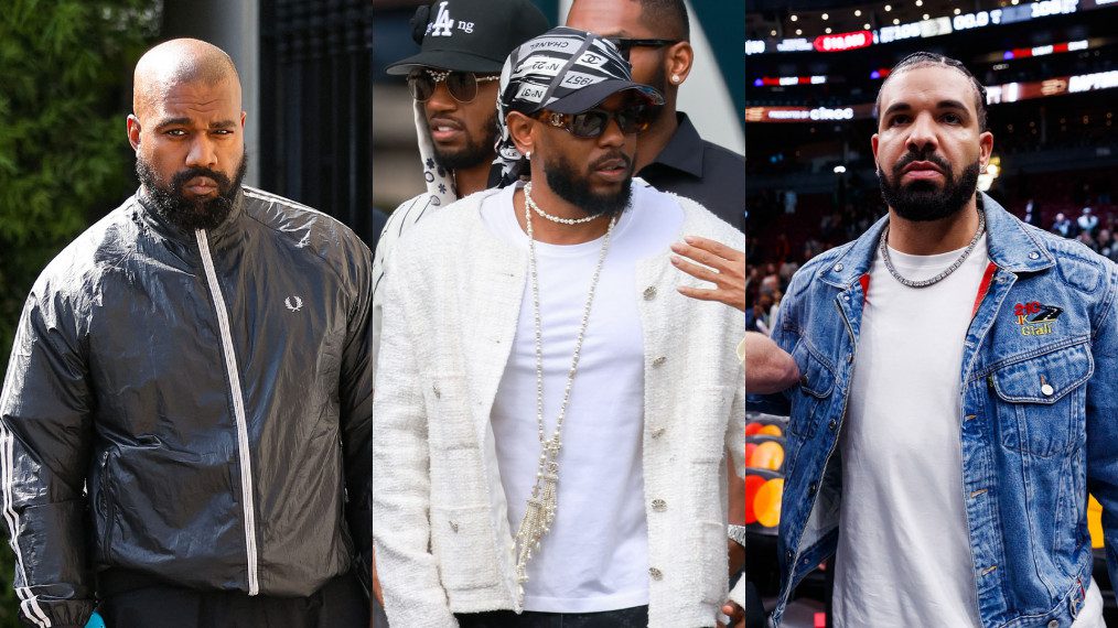 Kanye West, Kendrick Lamar, and Drake